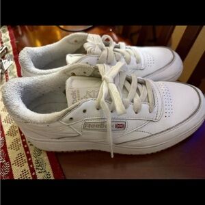 Reebok Kids White Leather Sneakers